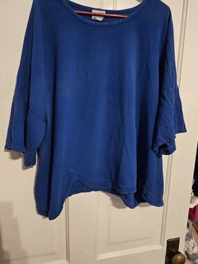 Oh My Gauze! Royal Blue Scoop Neck Top